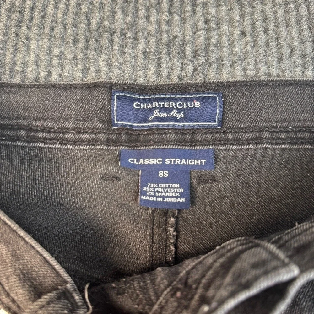 Charter Club Jean Shop Classic Straight Leg Jeans Womens 8S Gray Denim Pants 649